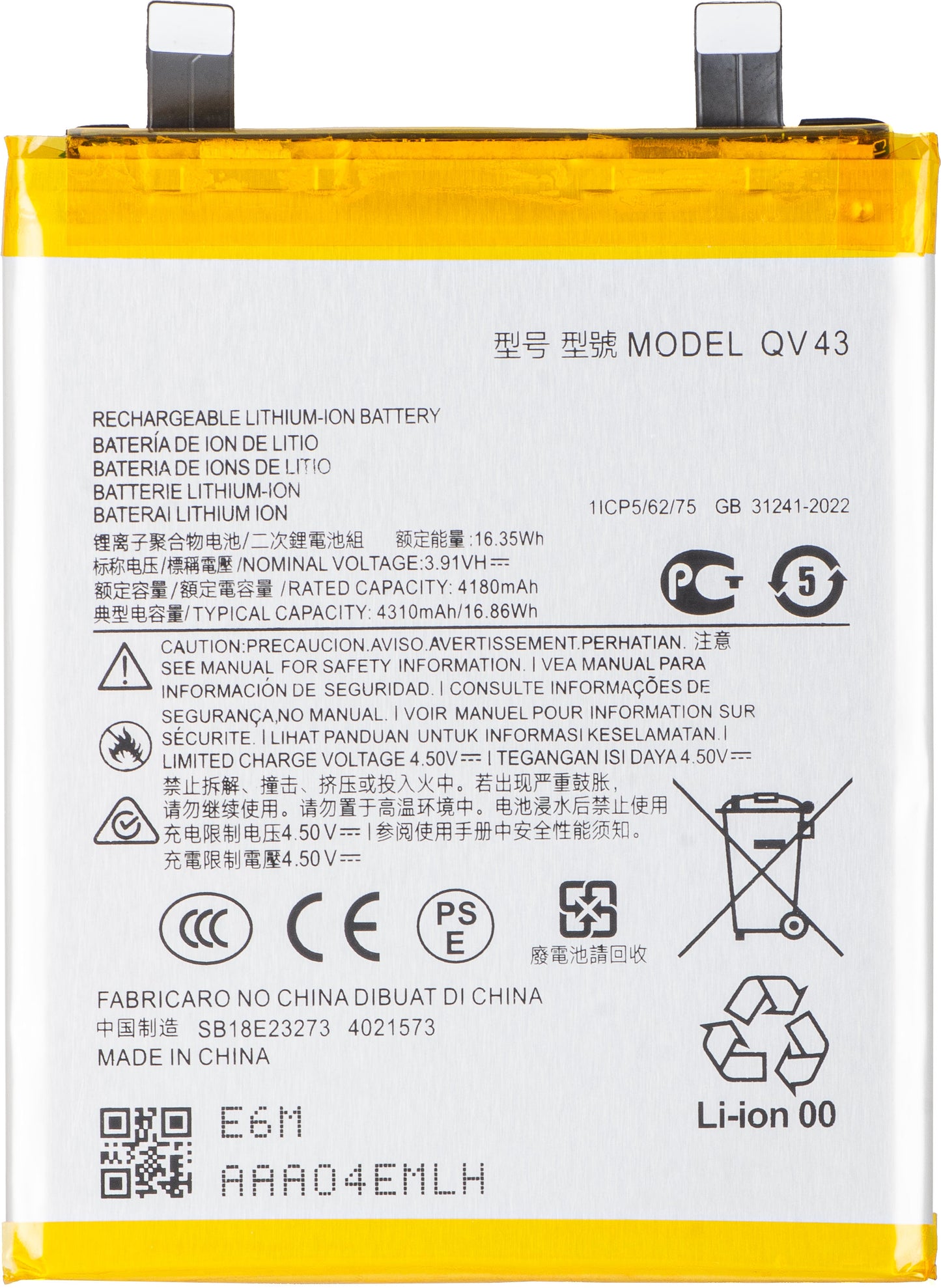 Bateria para Motorola ThinkPhone 25 / Edge 50 Neo, QV43