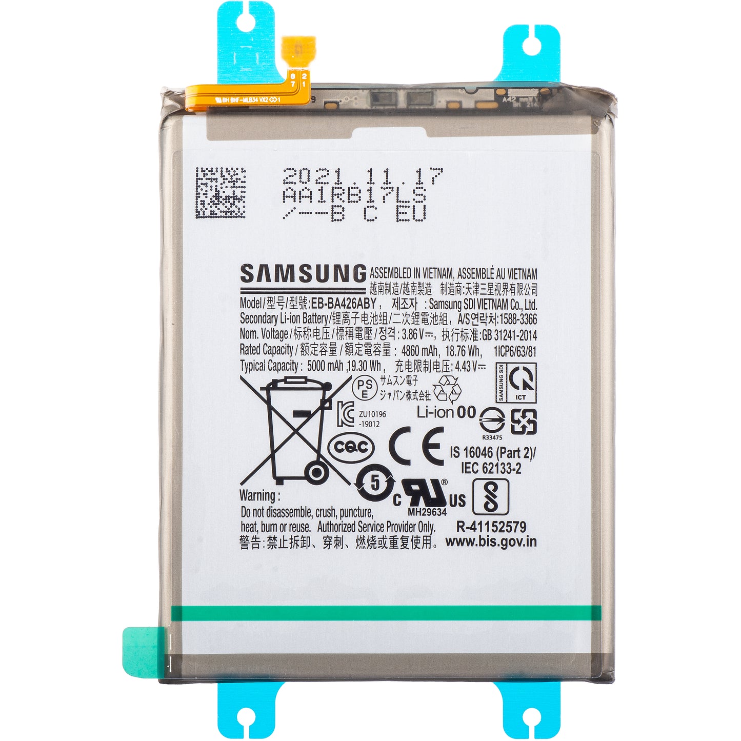 Bateria Samsung Galaxy M22 M225 / A72 A725 / A32 5G A326 / A72 5G A726 / A42 5G A426, EB-BA426ABY, Service Pack GH82-24377A