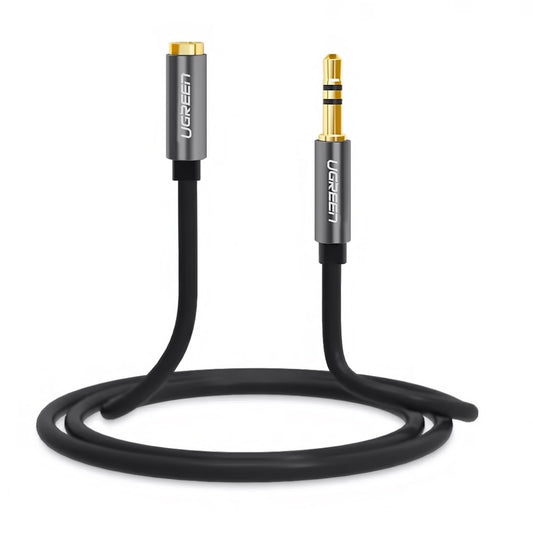 Adaptador de áudio 3,5 mm - 3,5 mm UGREEN AV118, 1 m, preto