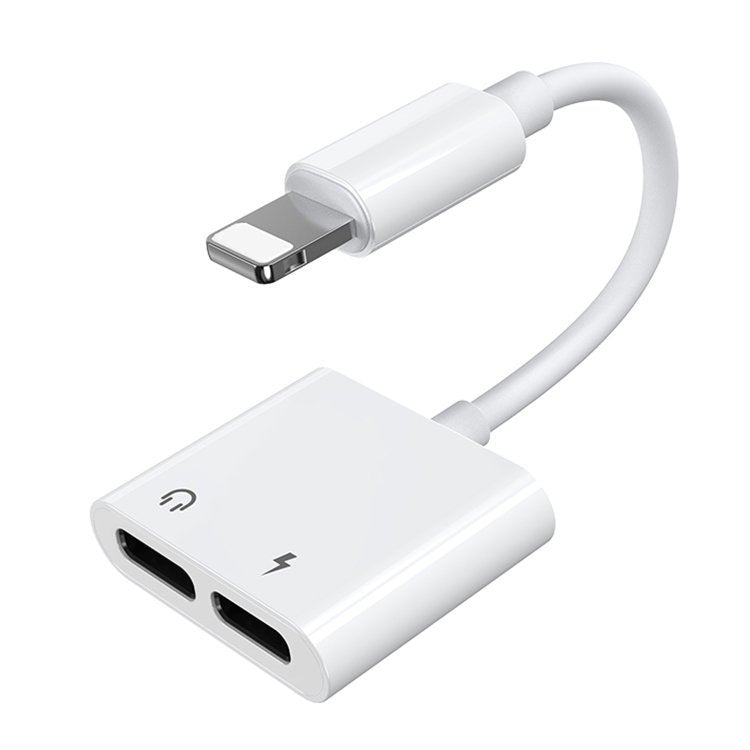 Adaptador de Áudio Lightning para Lightning Joyroom S-Y104 Ben, com porta de carregamento Lightning, Branco