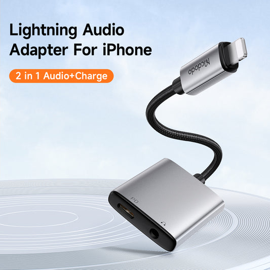 Adaptador Áudio Lightning - Lightning / 3.5mm McDodo CA-5540 Wales, Cinzento