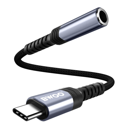 Adaptador de Áudio USB-C - 3.5mm BWOO BZ47, Preto