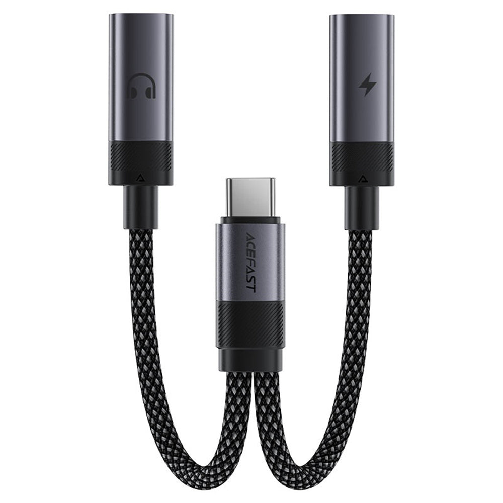 Adaptador de Áudio USB-C - 2 x USB-C Acefast J14, Preto