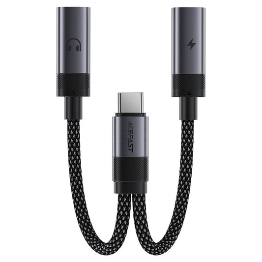Adaptador de Áudio USB-C - 2 x USB-C Acefast J14, Preto
