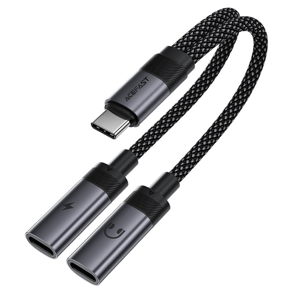 Adaptador de Áudio USB-C - 2 x USB-C Acefast J14, Preto