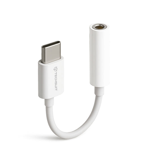 Adaptador de Áudio USB-C - 3.5mm Techsuit AC18 MusicBox, Branco, Conjunto de 2 peças