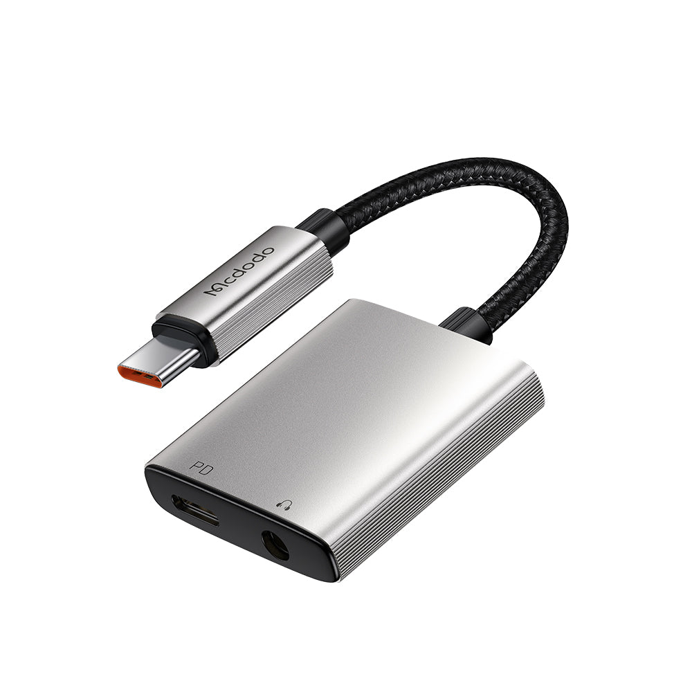 Adaptador de Áudio USB-C - USB-C / 3.5mm McDodo CA-5050 Wales, Cinzento