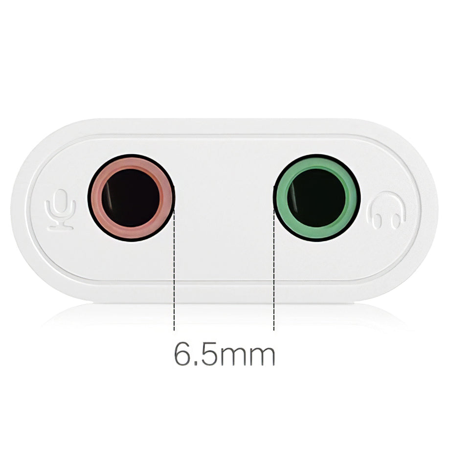 Placa de som USB UGREEN US205, 2 x Jack 3.5mm, Branca