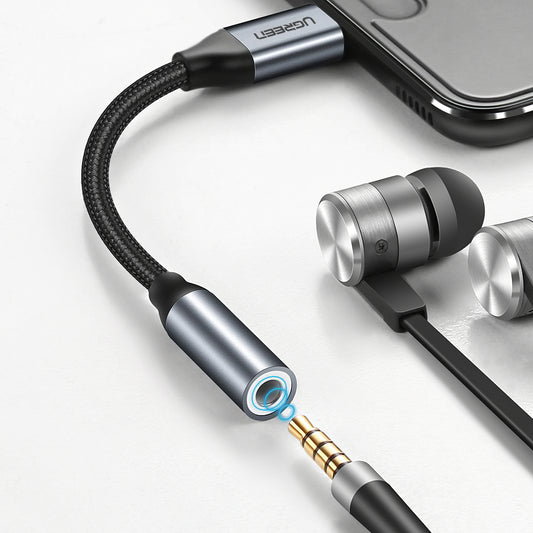 Adaptador de Áudio USB-C - 3.5mm UGREEN AV142, Cinzento