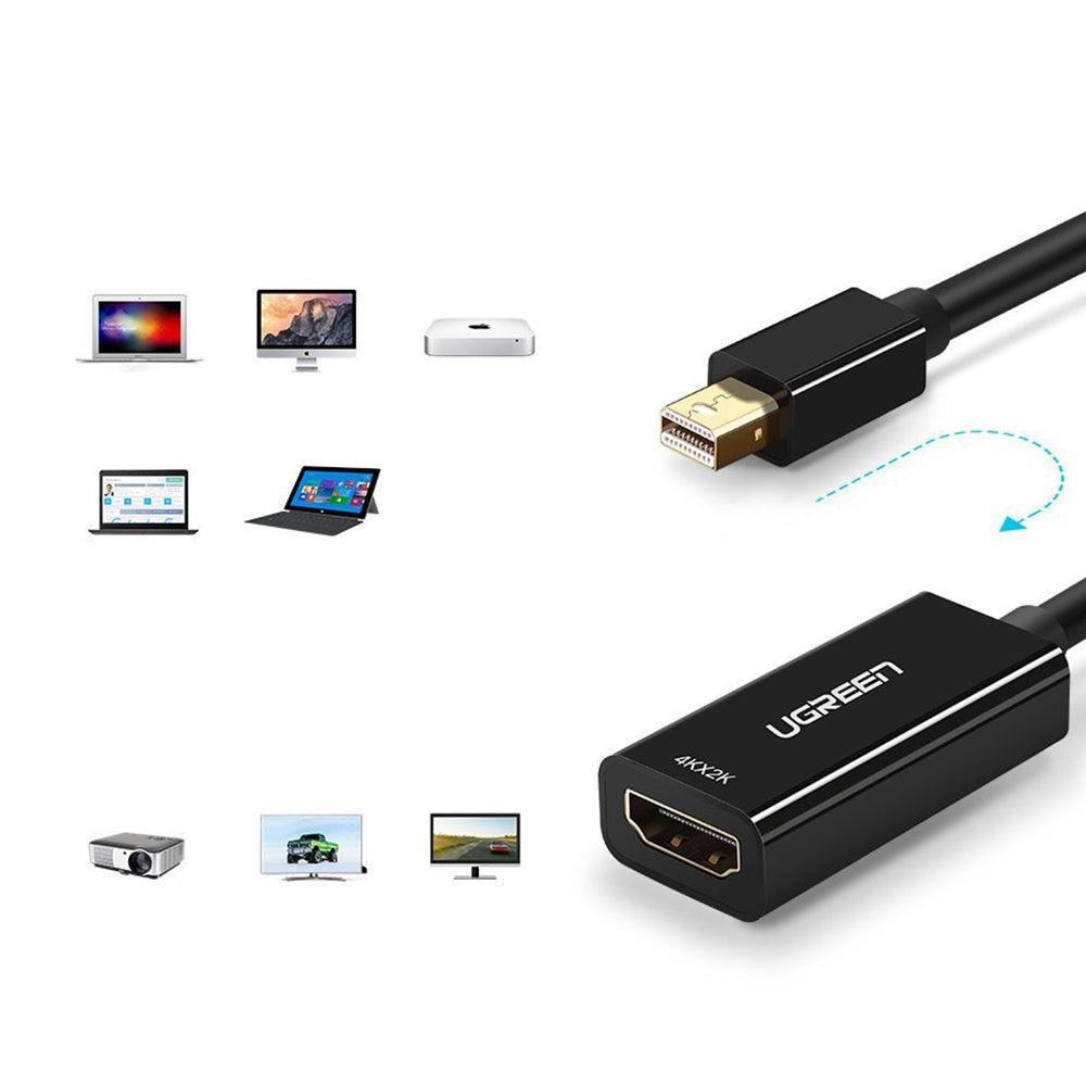 Adaptador de Vídeo UGREEN MD112 (10461), MiniDisplayPort - HDMI, Preto