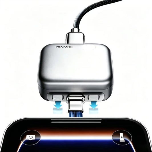 Adaptador Auto Disconnect USB-C KUWAJIA KH-51 para Alimentação com Desconexão Automática e Proteção de Bateria, Prateado