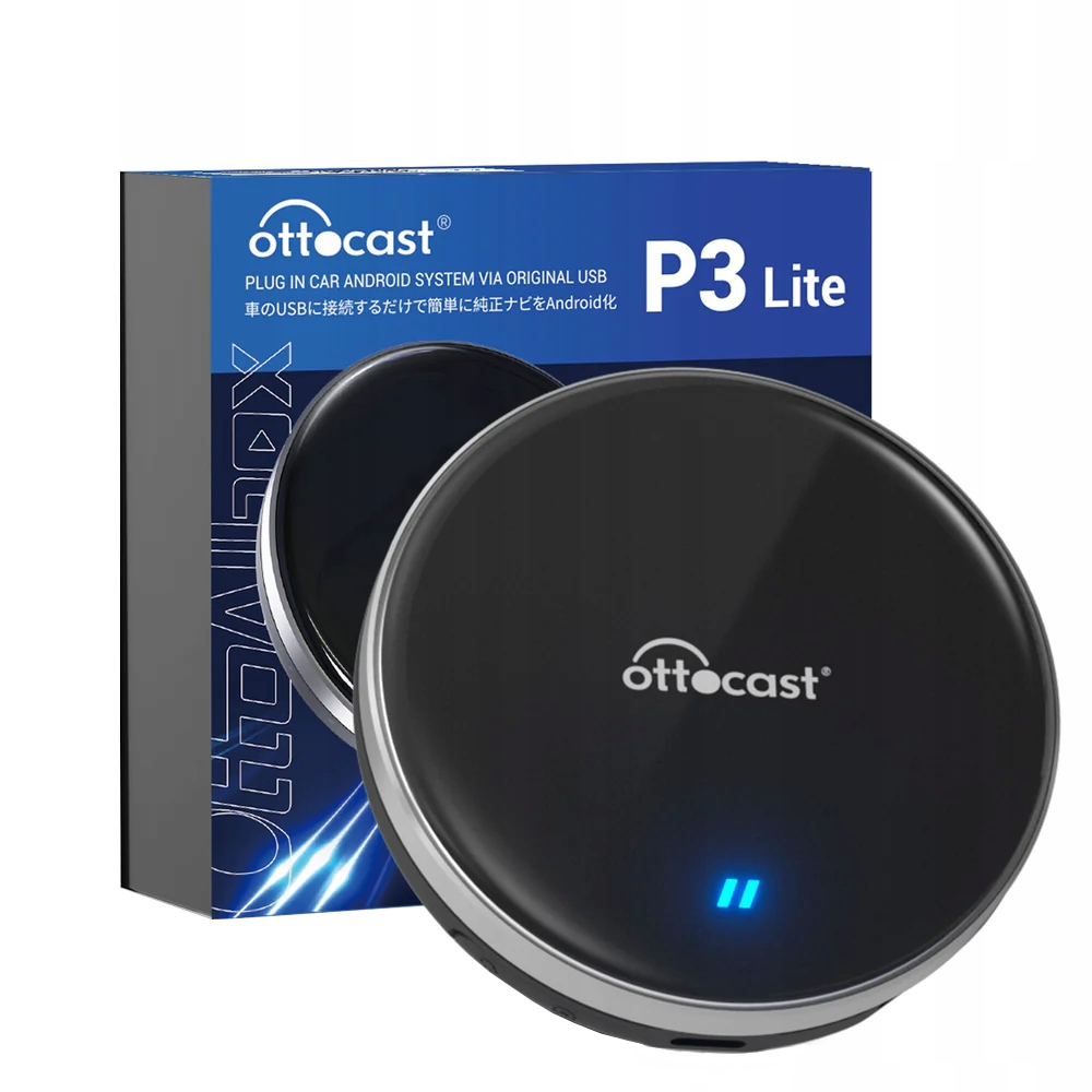 Adaptador Carplay / Android Auto Wireless Ottocast OttoAibox P3 Lite para Apple iPhone / Série Android