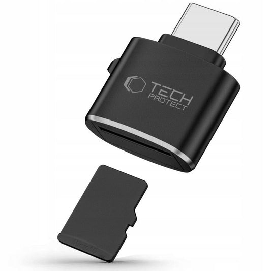 Leitor de Cartão USB-C Tech-Protect Ultraboost, microSD, Preto