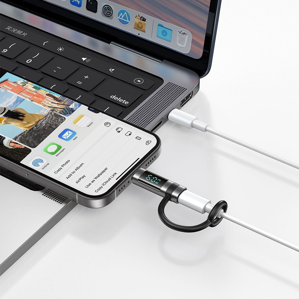 Adaptador de Dados e Carregamento Lightning - USB-C McDodo OT-0180 Pigeon Display, Preto