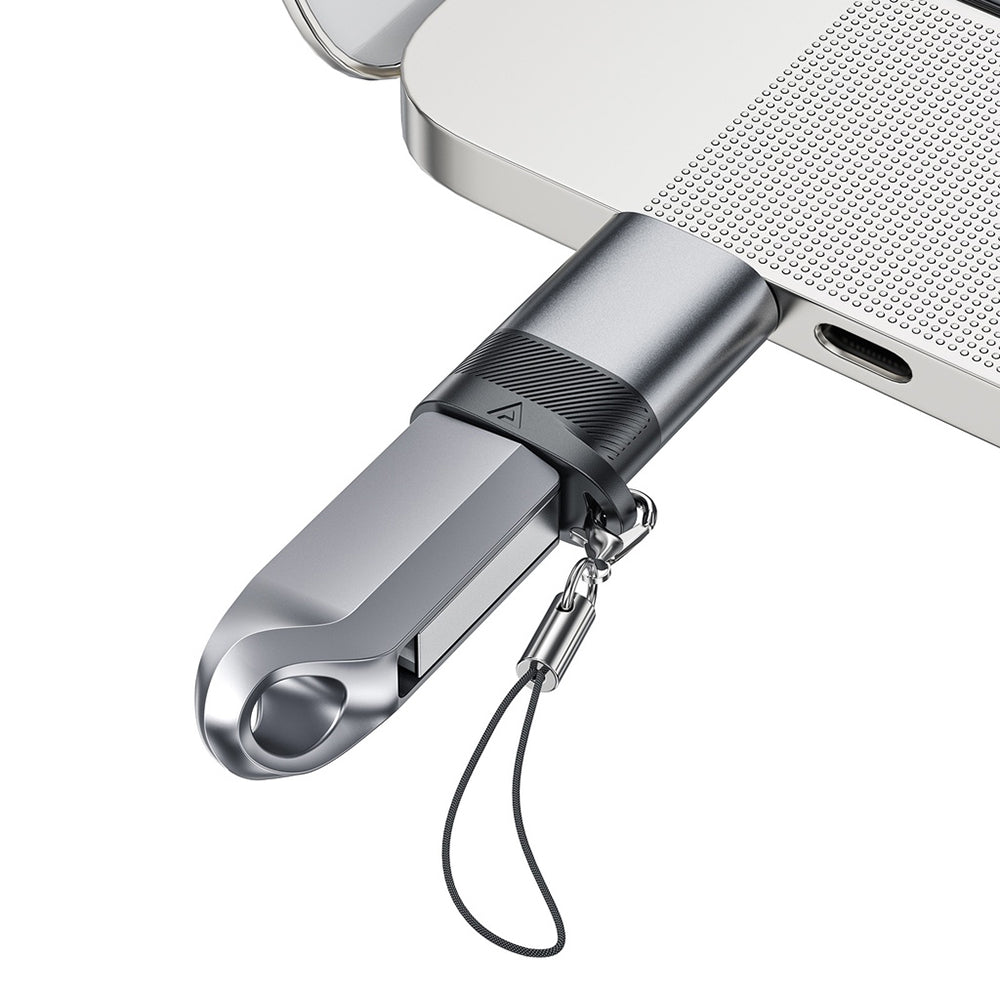 Adaptador de Dados e Carregamento USB-C - USB-A Acefast J8, Cinzento