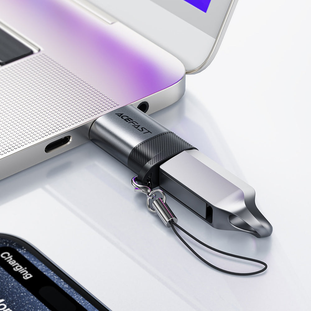 Adaptador de Dados e Carregamento USB-C - USB-A Acefast J8, Cinzento