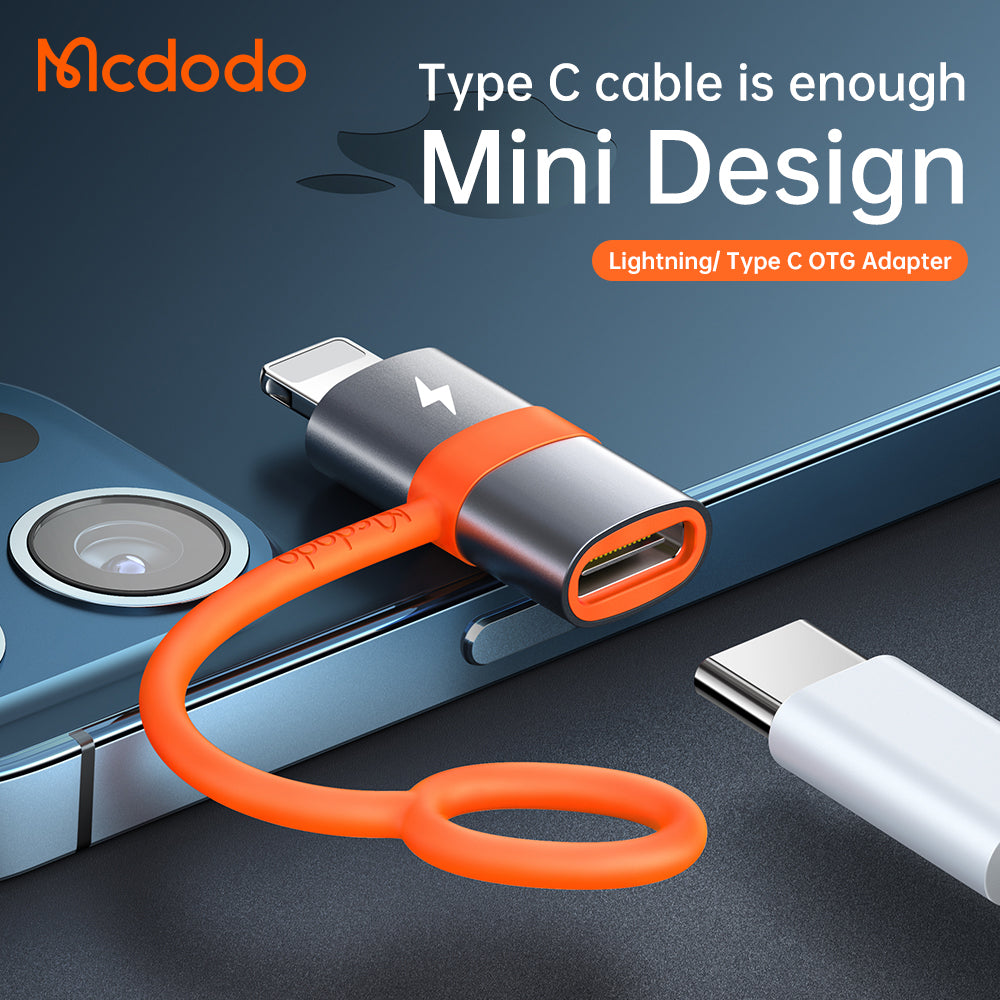 Adaptador de Dados e Carregamento USB-C - Lightning McDodo OT-0510, Cinzento