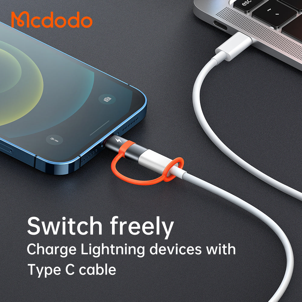 Adaptador de Dados e Carregamento USB-C - Lightning McDodo OT-0510, Cinzento