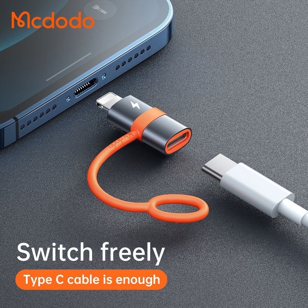 Adaptador de Dados e Carregamento USB-C - Lightning McDodo OT-0510, Cinzento