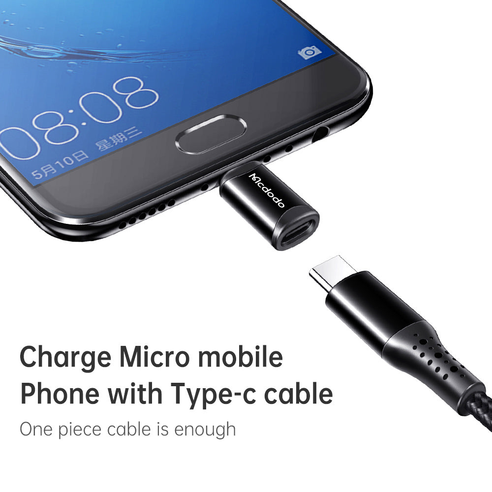 Adaptador de Dados e Carregamento USB-C - microUSB McDodo OT-7690, Preto