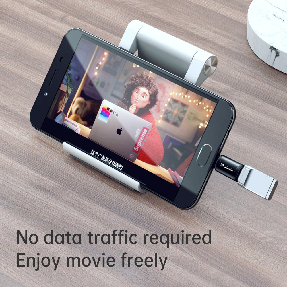 Adaptador de Dados e Carregamento USB-C - microUSB McDodo OT-7690, Preto