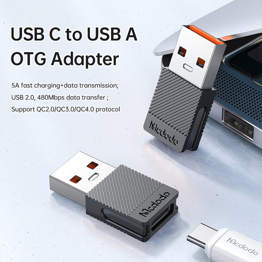 Adaptador de Dados e Carregamento USB-C - USB-A McDodo OT-6970, Preto