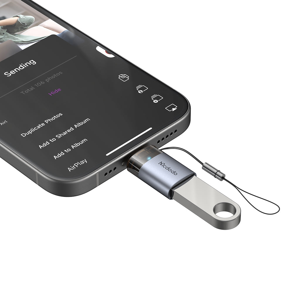 Adaptador OTG Lightning - USB-A McDodo OT-7390, Preto
