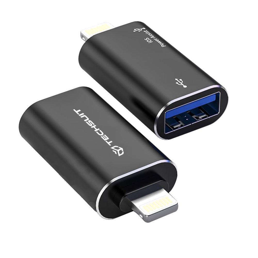 Adaptador OTG Lightning - USB-A Techsuit A18 AluVoltX, Preto