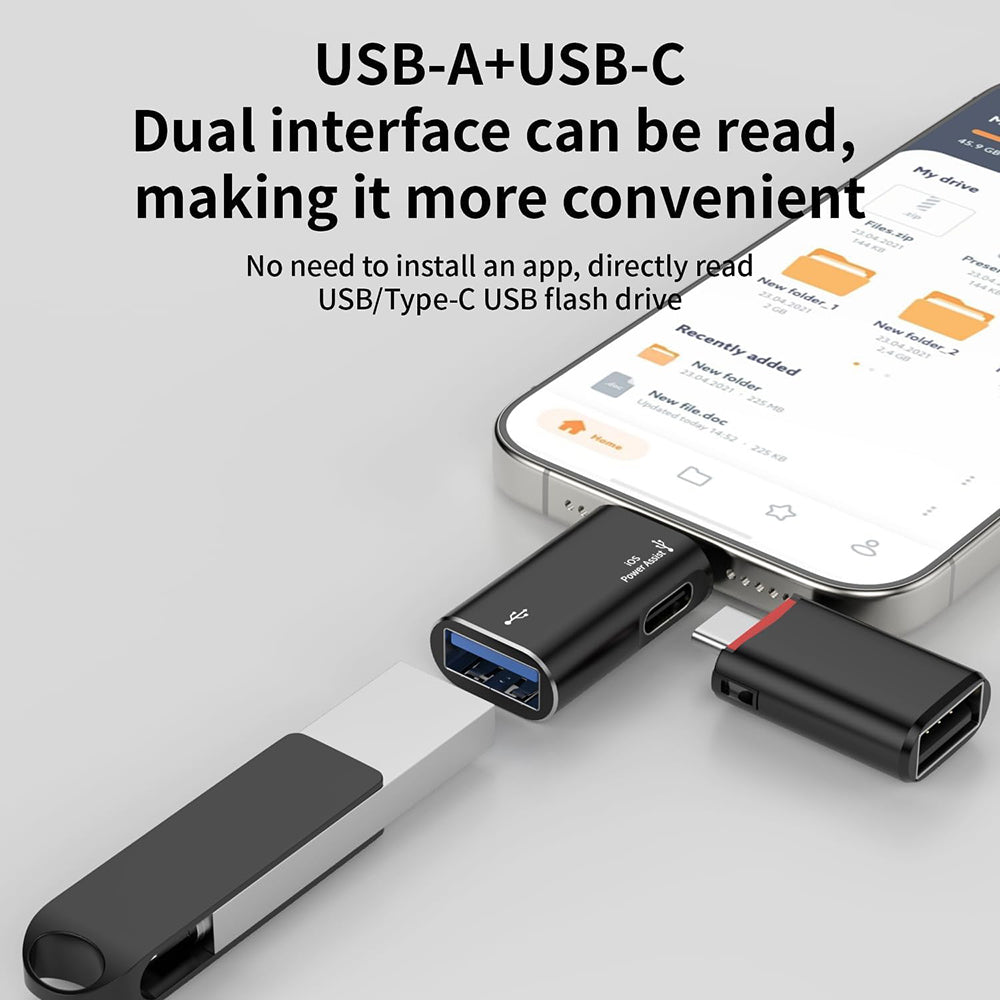 Adaptador OTG Lightning - USB-A Techsuit A18 AluVoltX, Preto