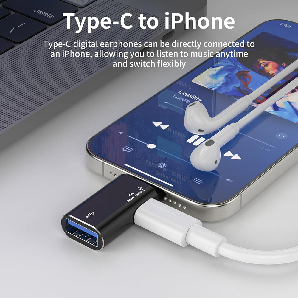 Adaptador OTG Lightning - USB-A Techsuit A18 AluVoltX, Preto