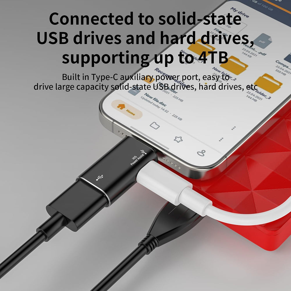 Adaptador OTG Lightning - USB-A Techsuit A18 AluVoltX, Preto