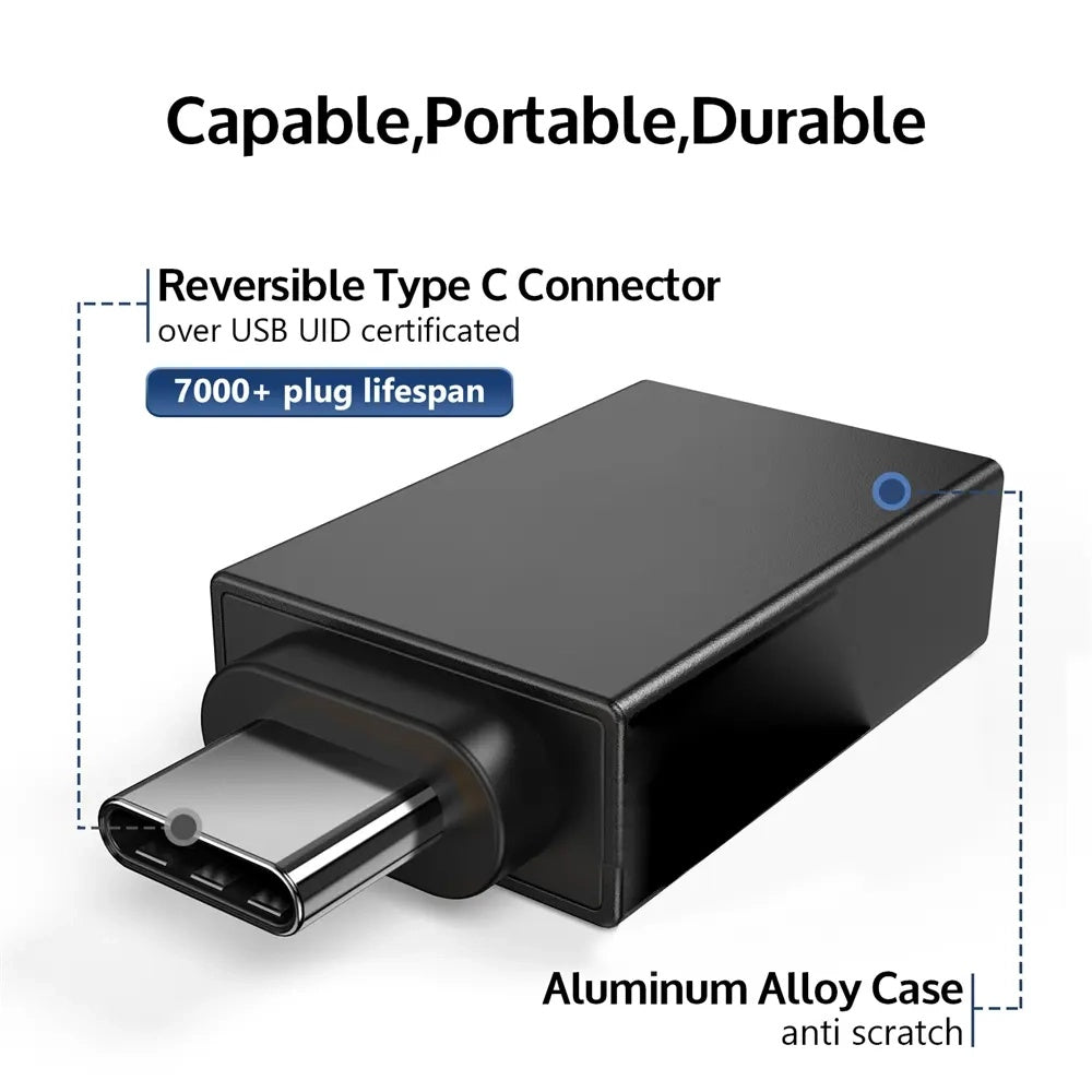 Adaptador OTG microUSB / USB-C - USB-A Techsuit A13 DuoVoltX, Cinzento, Conjunto de 2 peças