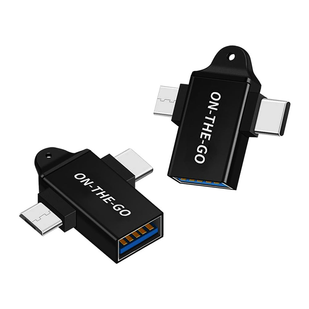 Adaptador OTG microUSB / USB-C - USB-A Techsuit A15 AluCoreX, Preto