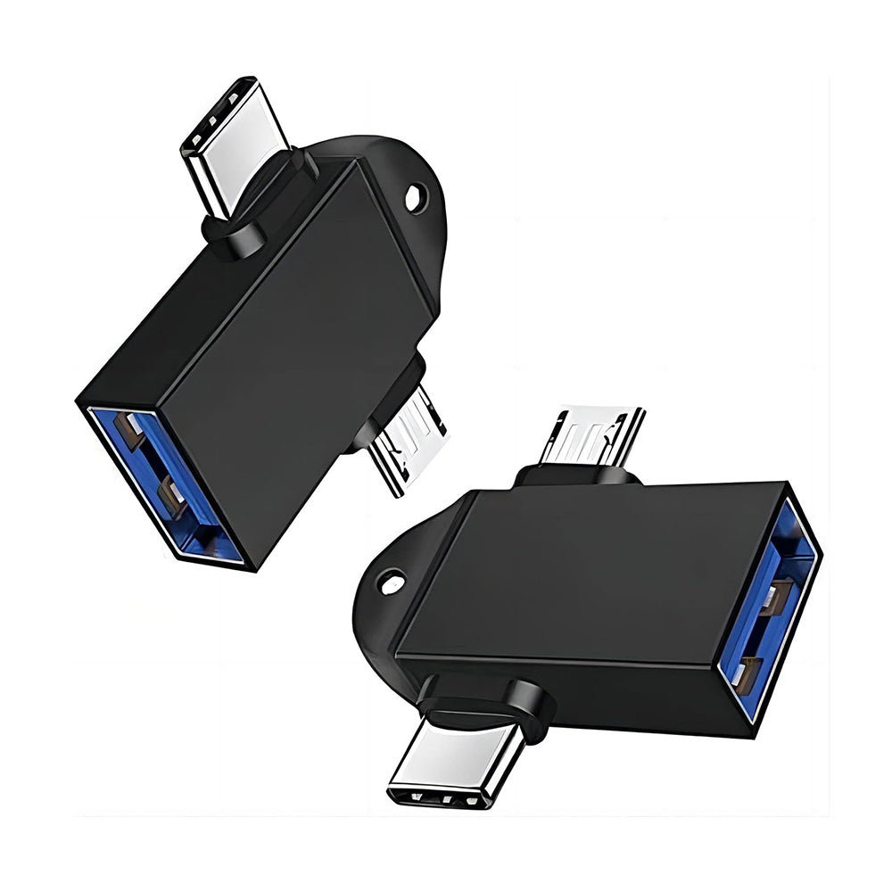 Adaptador OTG microUSB / USB-C - USB-A Techsuit A15 AluCoreX, Preto
