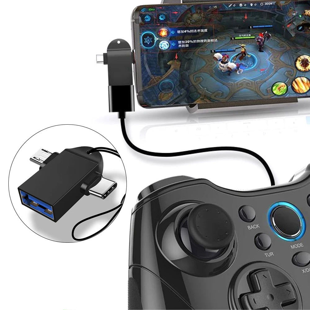 Adaptador OTG microUSB / USB-C - USB-A Techsuit A15 AluCoreX, Preto