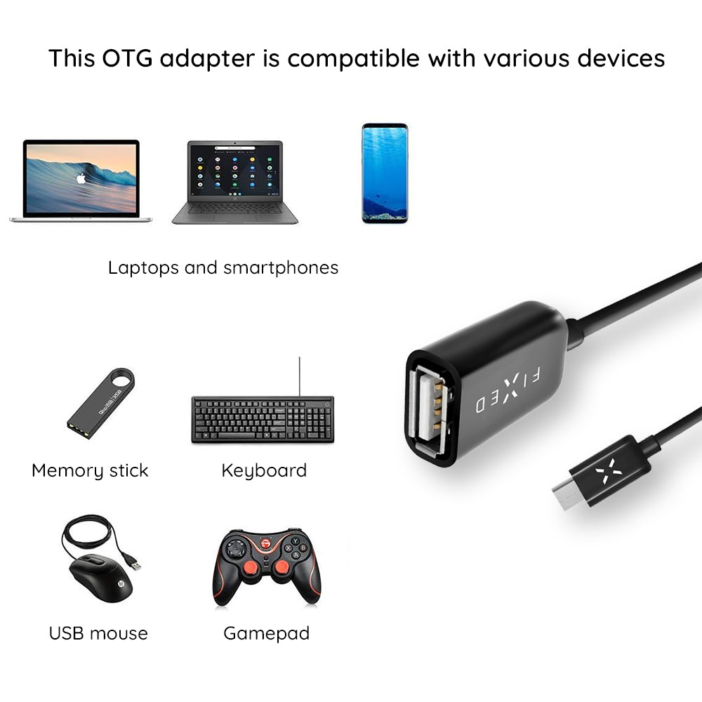 Adaptador OTG USB-C - USB-A Fixed, Preto