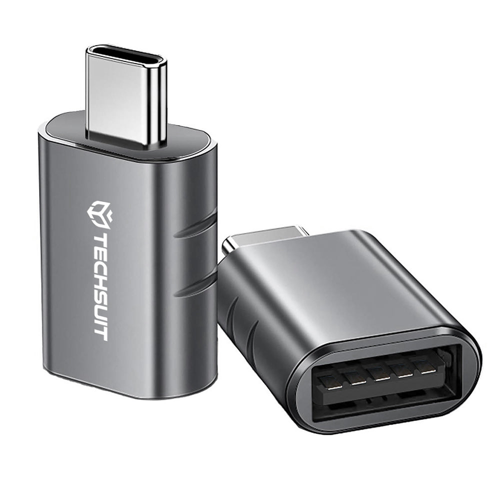 Adaptador OTG USB-C - USB-A Techsuit A10 SlateVolt, Cinzento