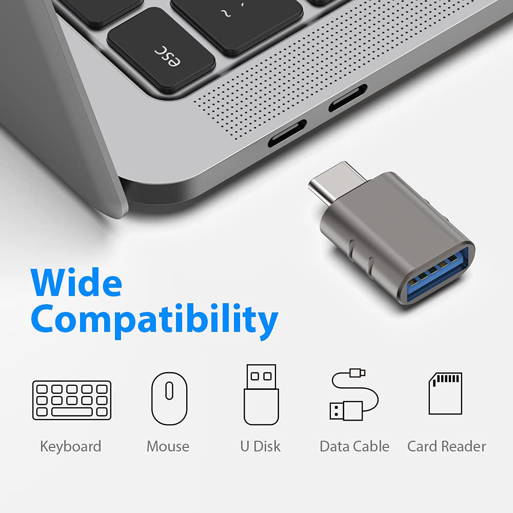 Adaptador OTG USB-C - USB-A Techsuit A10 SlateVolt, Cinzento