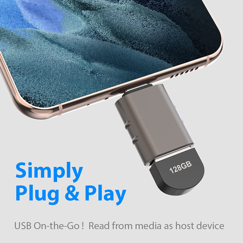 Adaptador OTG USB-C - USB-A Techsuit A10 SlateVolt, Cinzento