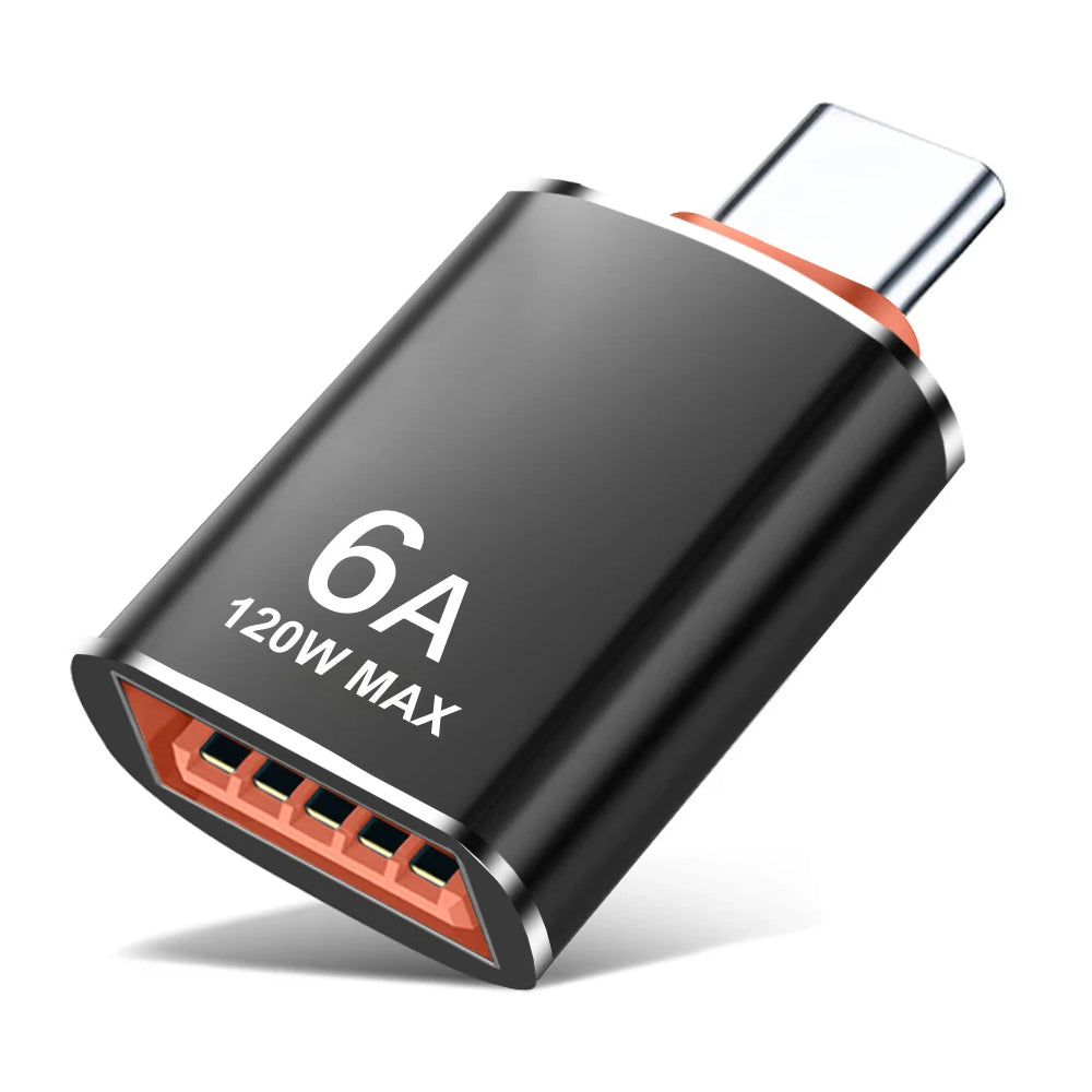 Adaptador OTG USB-C - USB-A Techsuit A2 HyperPort, Preto Laranja