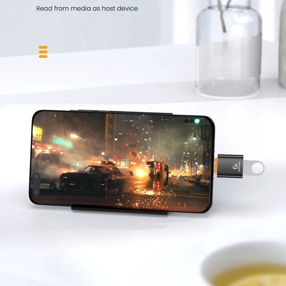 Adaptador OTG USB-C - USB-A Techsuit A2 HyperPort, Preto Laranja
