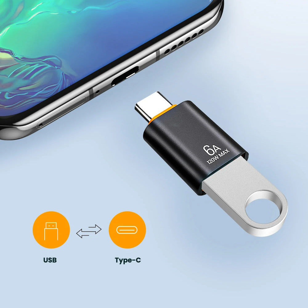 Adaptador OTG USB-C - USB-A Techsuit A2 HyperPort, Preto Laranja