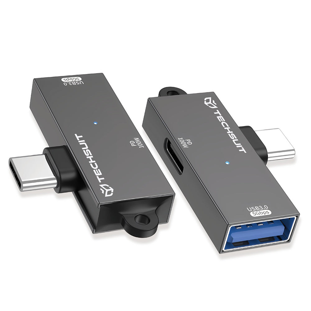 Adaptador OTG USB-C - USB-A Techsuit A21, Cinzento