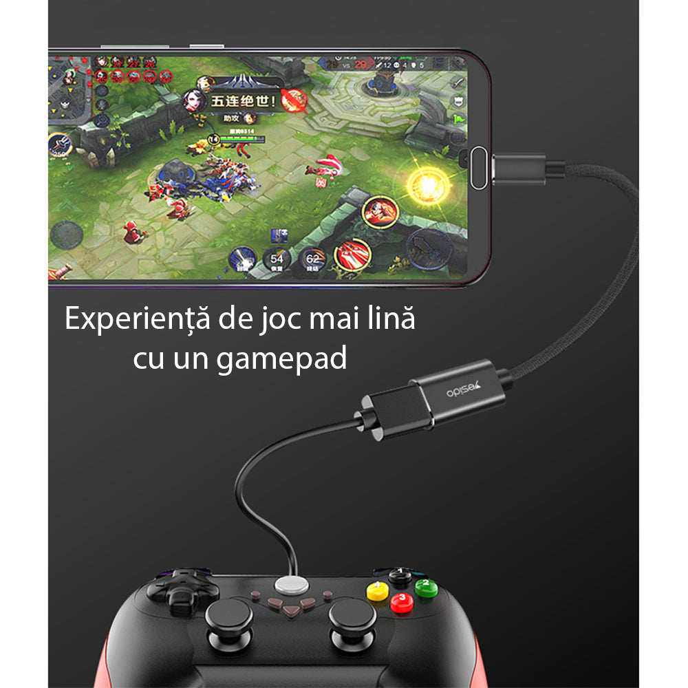 Adaptador OTG USB-C - USB-A Yesido GS01, Preto