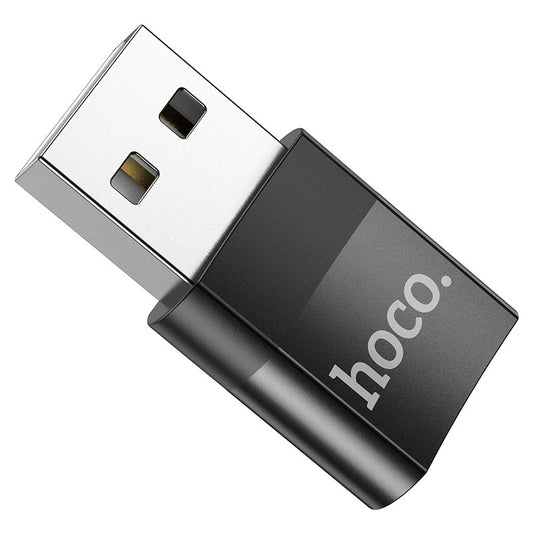 Adaptador de dados e de carregamento USB-C - USB-A HOCO UA17, preto