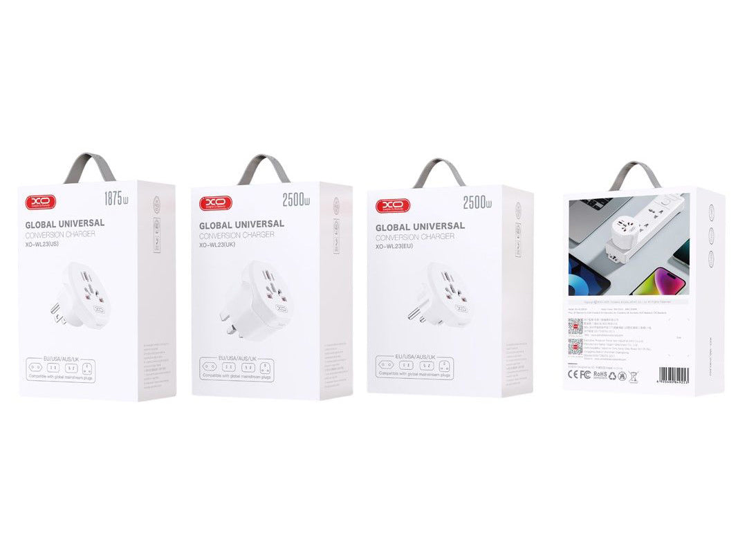 Adaptador de rede XO Design WL23 US / UK / AU / AU / FI / CN - Europa, branco