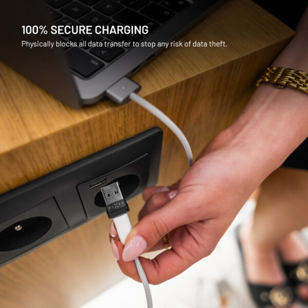 Adaptador USB Bloqueio de Dados Fixed, USB-A / USB-C, 2 em 1, Preto