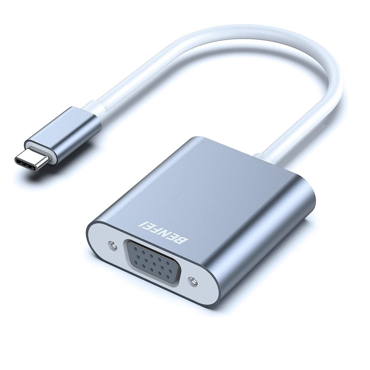 Adaptador de Vídeo Benfei, USB-C - VGA, 1080P, Cinzento