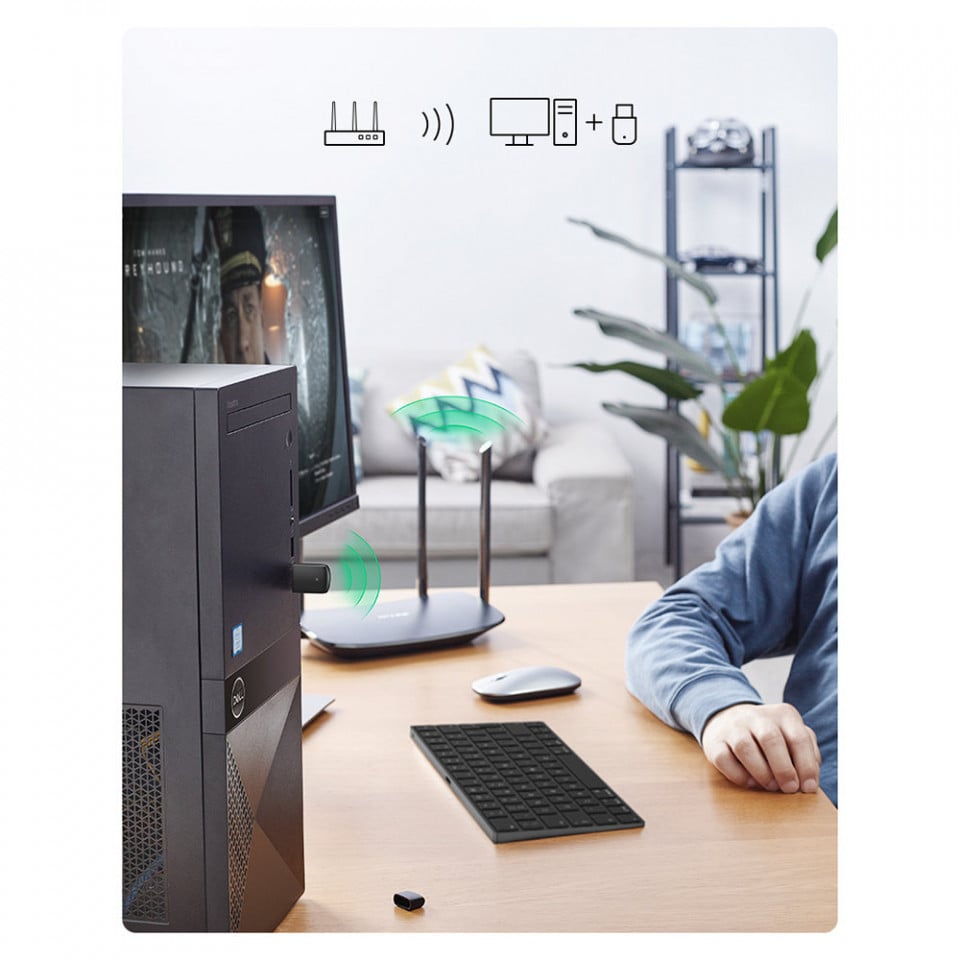 Adaptador Wireless UGREEN CM448, Dual Band, Preto