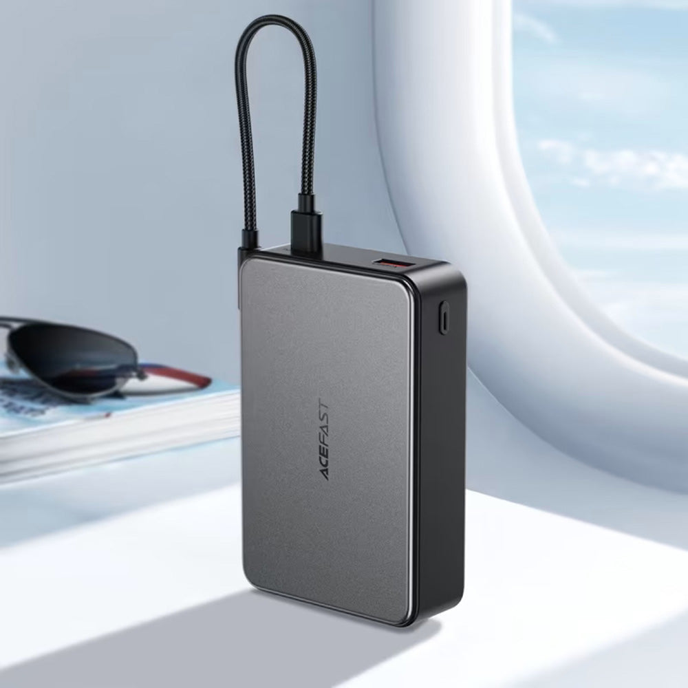 Bateria Externa Acefast M29, 20000mAh, 22.5W, QC + PD, 1 x USB-A - 2 x USB-C, Preta